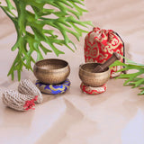 Tibetan Singing Bowl Set– 2 Bowls with Lokta Rope Incense, 4 inches and 3.1 inches Authentic Handcrafted in Nepal – Meditation, Yoga, Chakra, Healing, Mindfulness