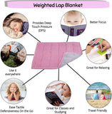 Weighted Lap Pad for Kids Blanket – 5 Lbs. Bundled with Fidget Marble Maze – Sensory Tools, Sensory Weighted Lap Blanket, (Pink/Gray)